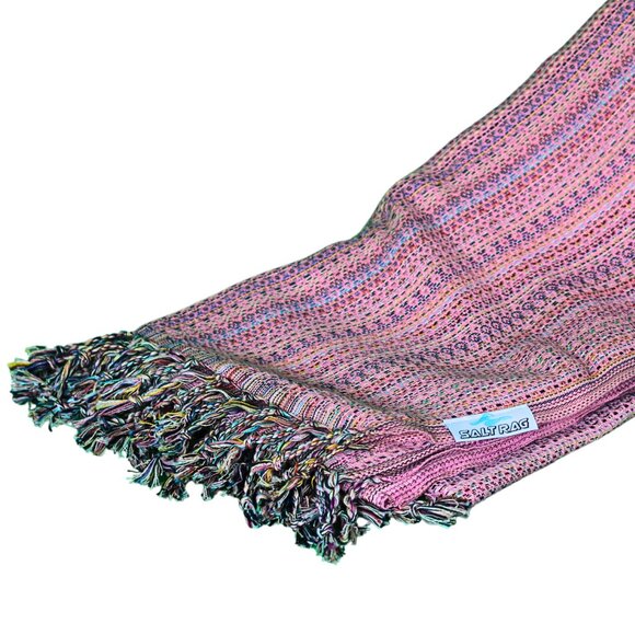 Salt Rag Beach Towel - "Pink Hippie Rag" [Sand Free Turkish Beach Towel] - Picture 2 of 4